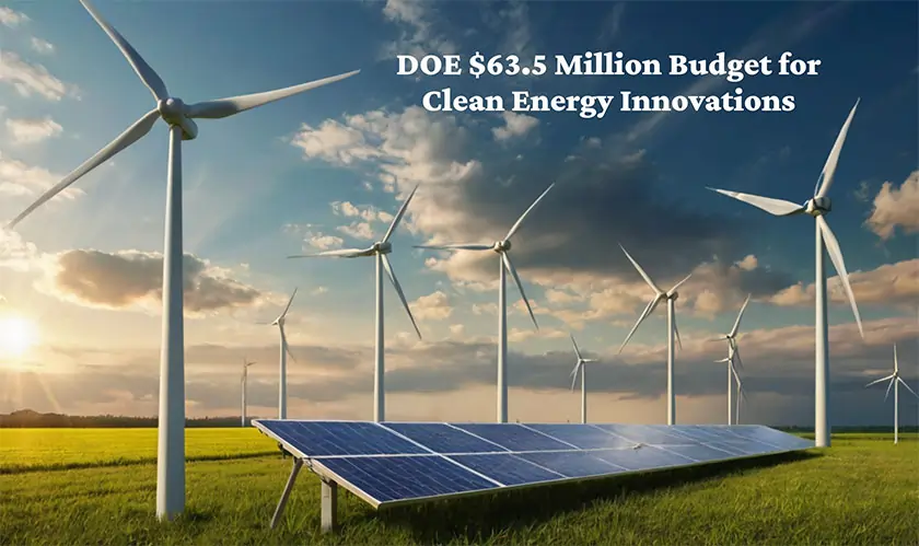  DOE budget of $63.5 million for alternative clean energy 