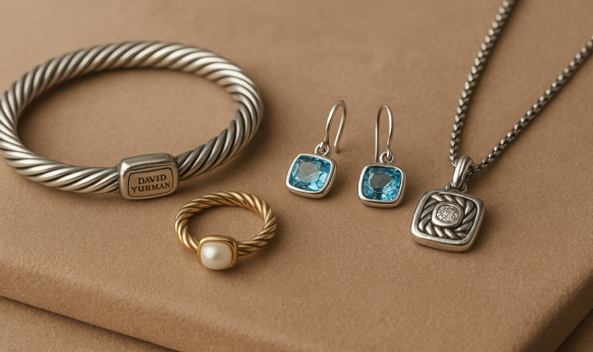 Certified pre-owned designer jewelry collection showcasing David Yurman and other luxury pieces