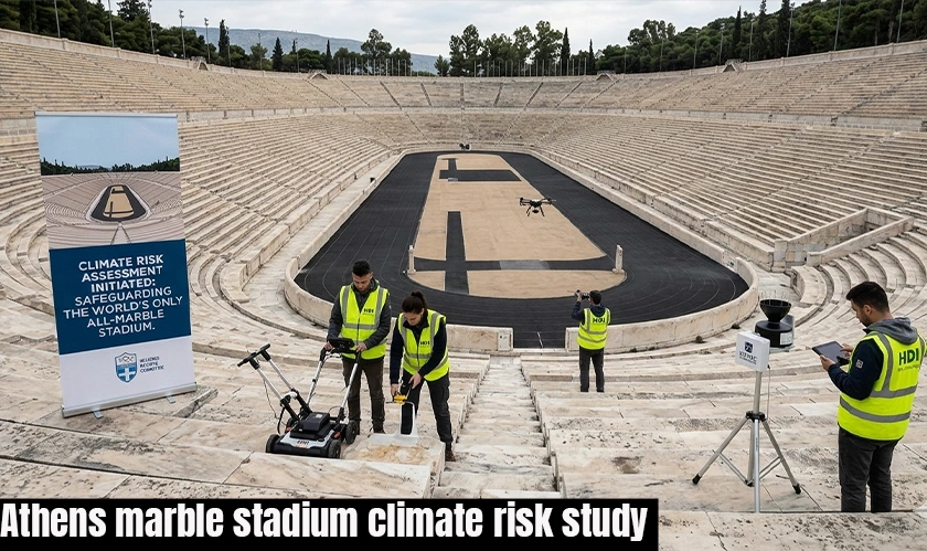The world’s only stadium constructed of marble to undergo climate risk assessment