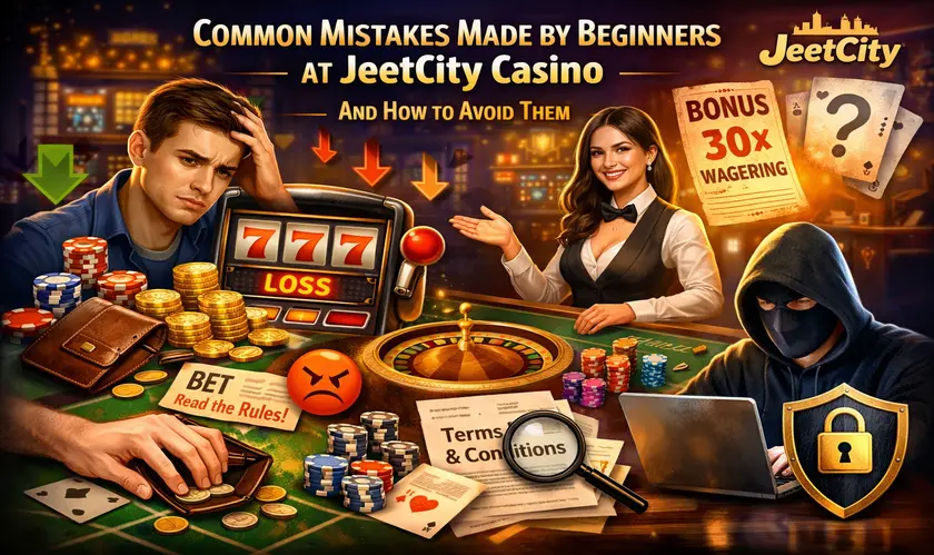 Beginner mistakes at JeetCity Casino with tips on bankroll management, bonuses, and safe online gambling practices