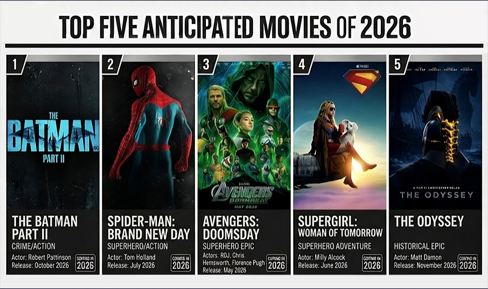  Top Five Anticipated Movies of 2026 
