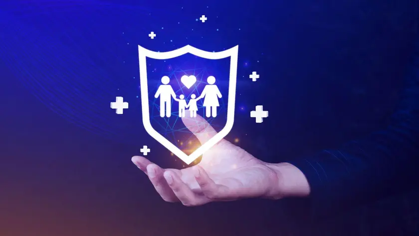  Family comparing health insurance plans with an insurance broker for better policy selection. 