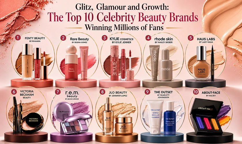 Top 10 Celebrity Beauty Brands Winning Millions of Fans