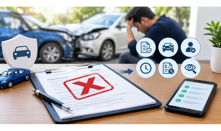  Car insurance claim rejection and insurance documents 