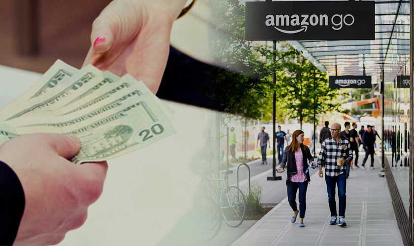 You can pay with cash at Amazon Go stores, maybe later