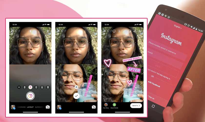 Instagram's layout feature allows multiple photos in one story