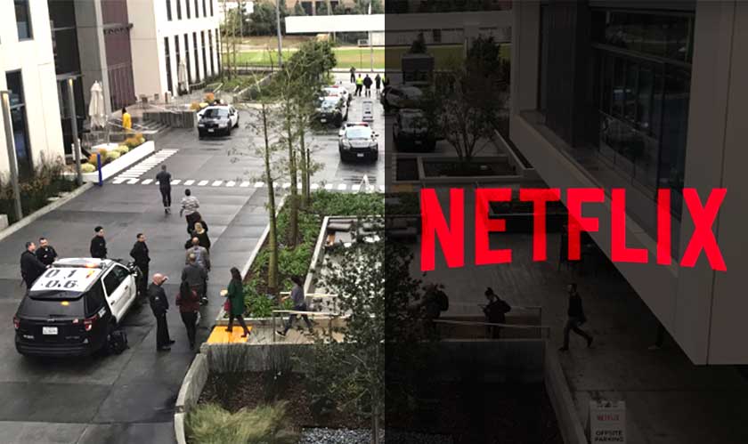 Shooter's threat lockdown Netflix in Los Angeles