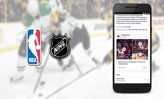 Now, you can find NBA and NHL updates directly through Google search