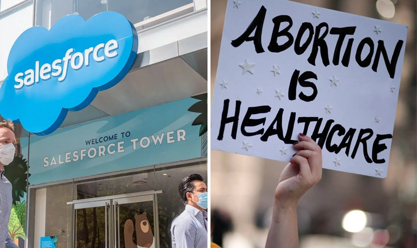 Salesforce tells employees that it will help them relocate to access abortion