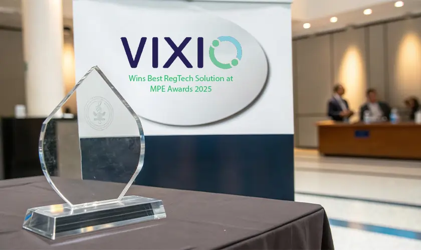 Vixio, Wins, Best RegTech Solution, MPE Awards