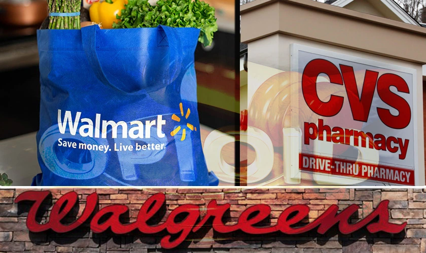 Walmart, CVS, Walgreens