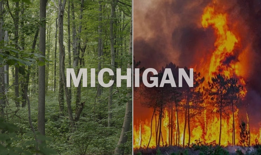 Michigan sees 3,000 acres burn due to wildfire on Sunday