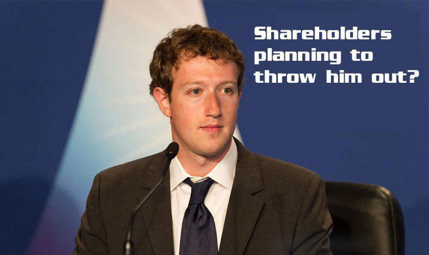 Facebook shareholders protest Zuckerberg's leadership.